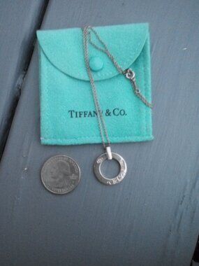Tiffany & Co  sterling necklace and pendant signed